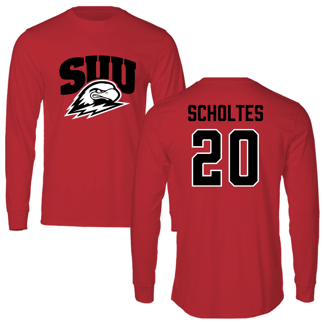 Southern Utah University Basketball Red Long Sleeve - #20 Emily Scholtes
