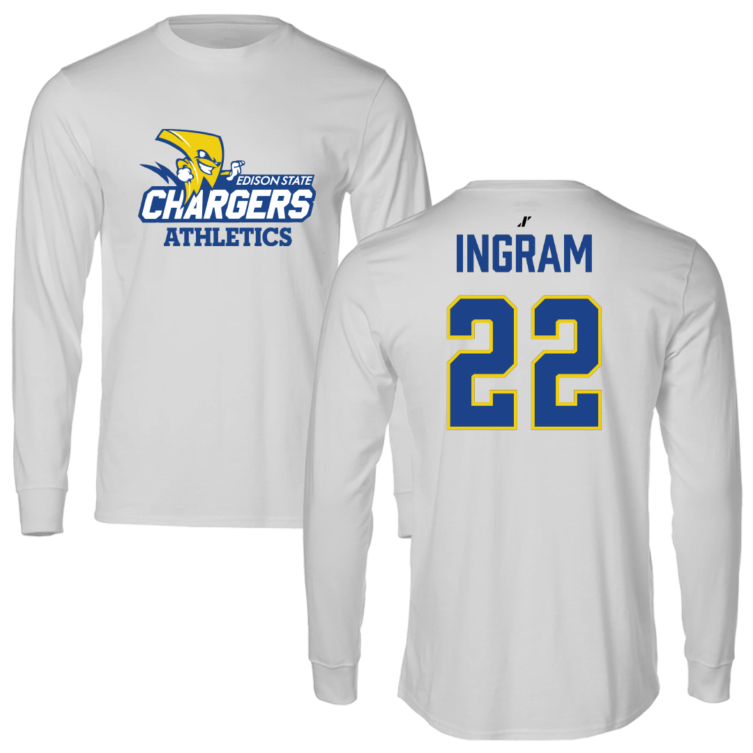 Edison State Community College Basketball Light Gray Long Sleeve - #22 Chylan Ingram