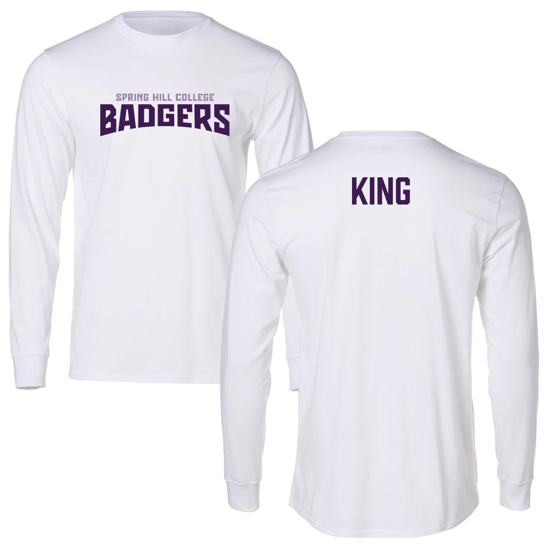 Spring Hill College TF and XC White Classic Performance Long Sleeve - Kobe King