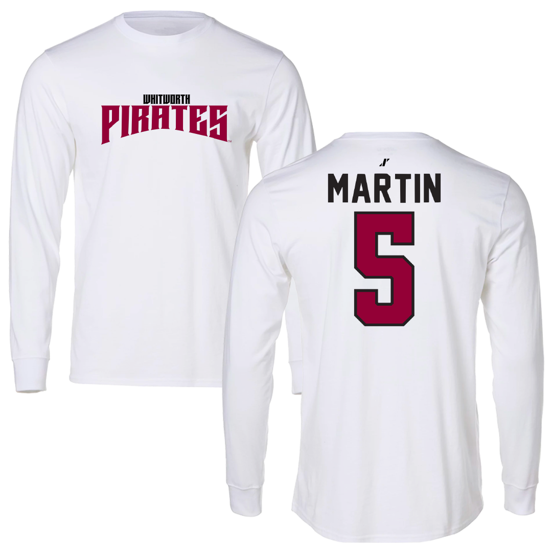 Whitworth University Lacrosse White Classic Performance Long Sleeve - #5 Kylie Martin