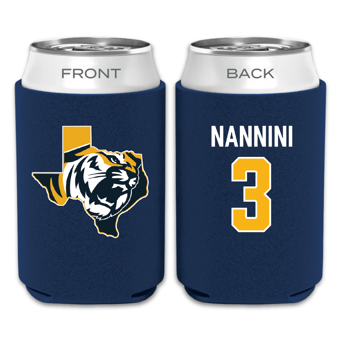 East Texas Baptist University Baseball Navy Can Cooler - #3 Carter Nannini