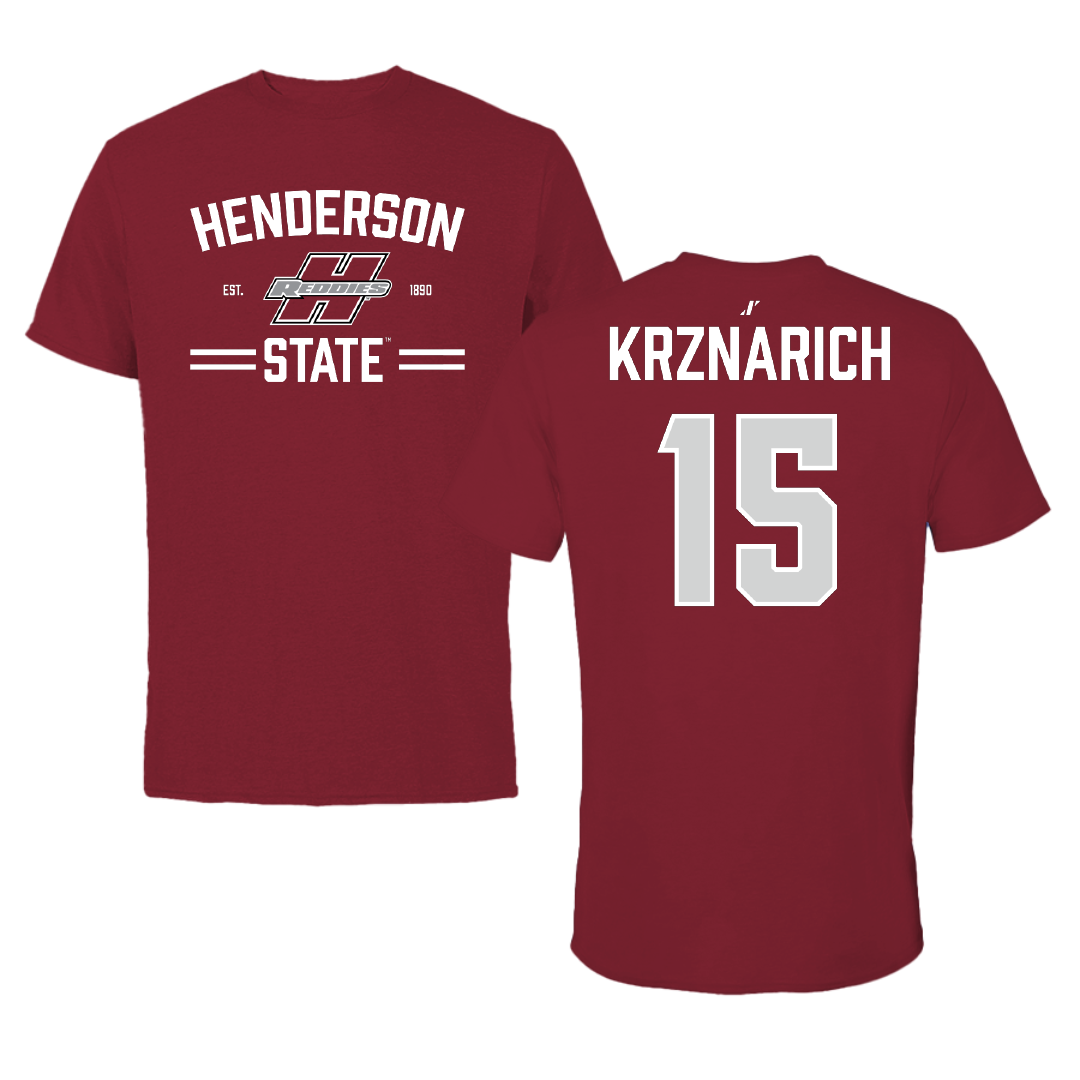 Henderson State University Baseball Cardinal General Tee - #15 Mason Krznarich
