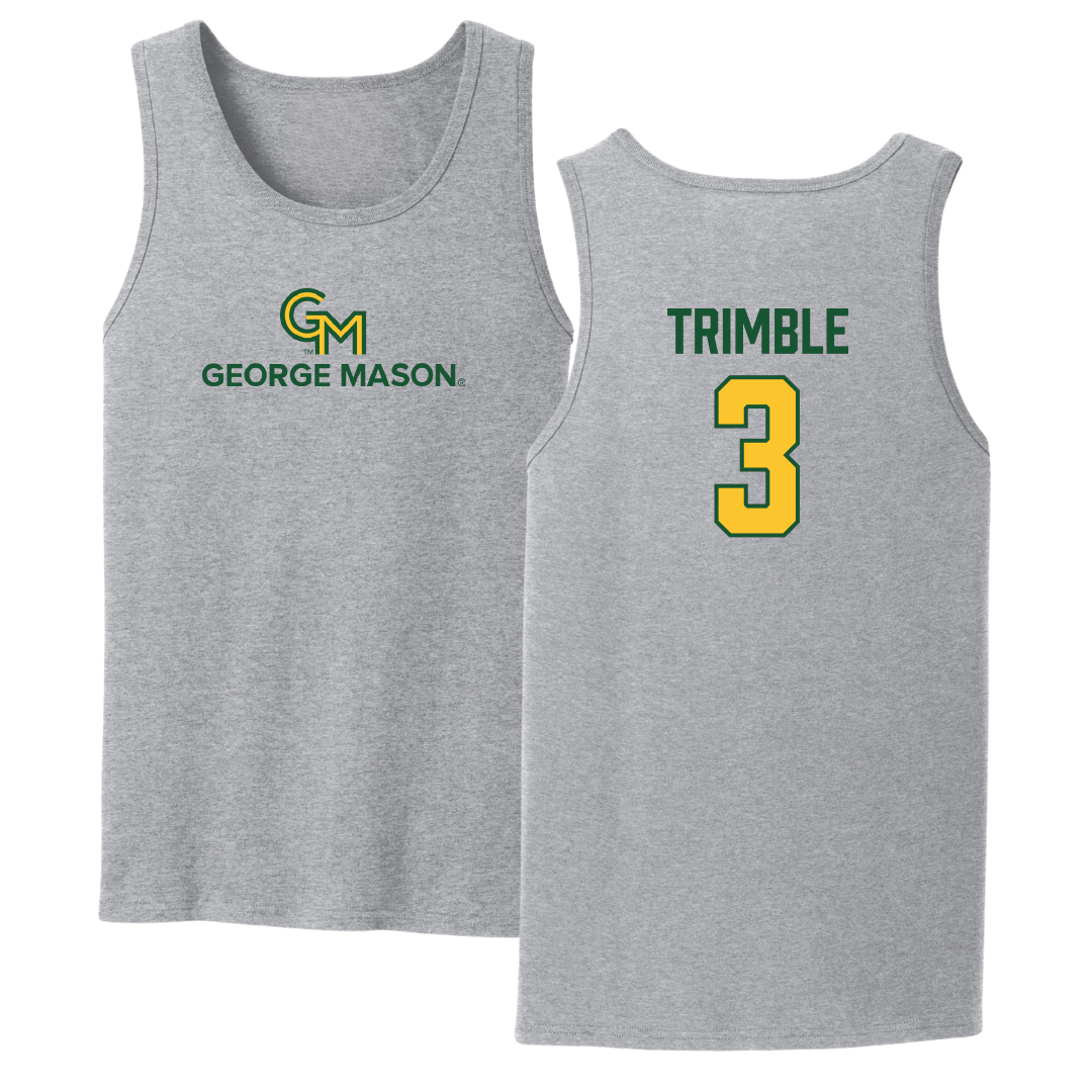 George Mason University Baseball Sport Gray Tank Top - #3 South Trimble