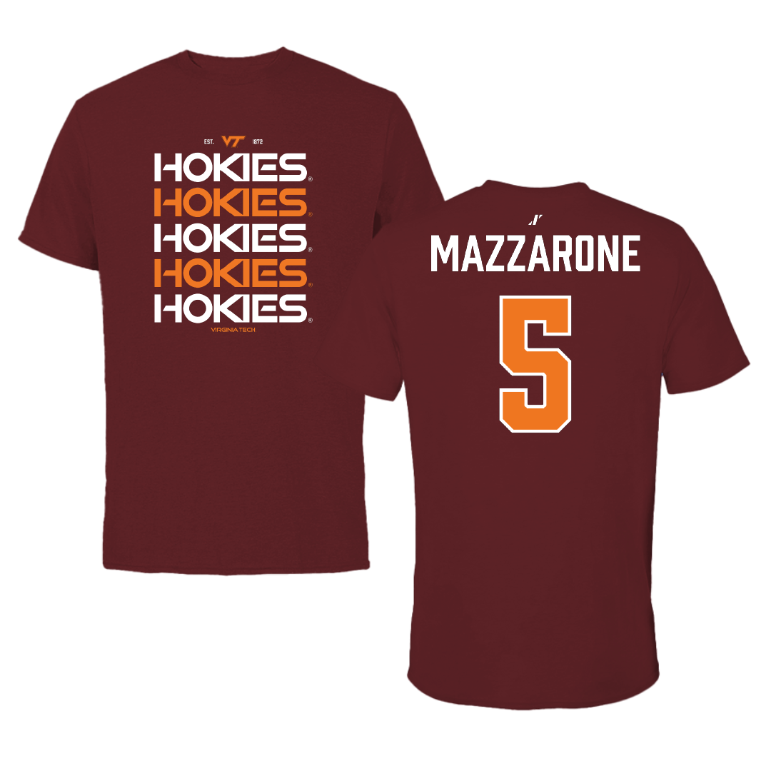 Virginia Tech Softball Maroon General Performance Tee - #5 Emma Mazzarone