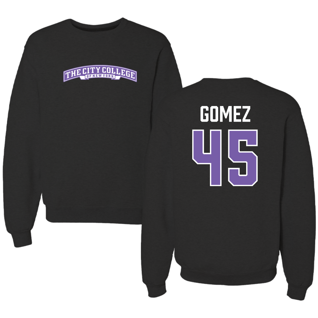 The City College of New York Baseball Black Crewneck - #45 Gabriel Gomez