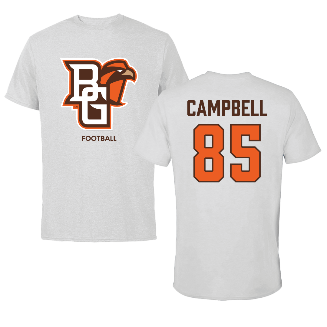 Bowling Green State University Football Light Gray Performance Tee - #85 Caden Campbell