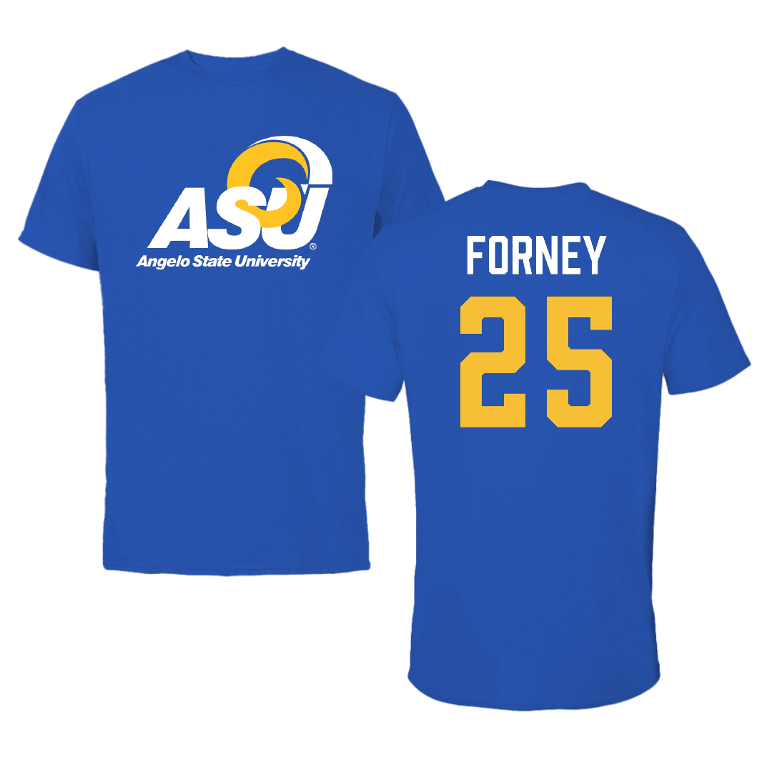 Angelo State University Softball Blue Performance Tee - #25 Kylie Forney