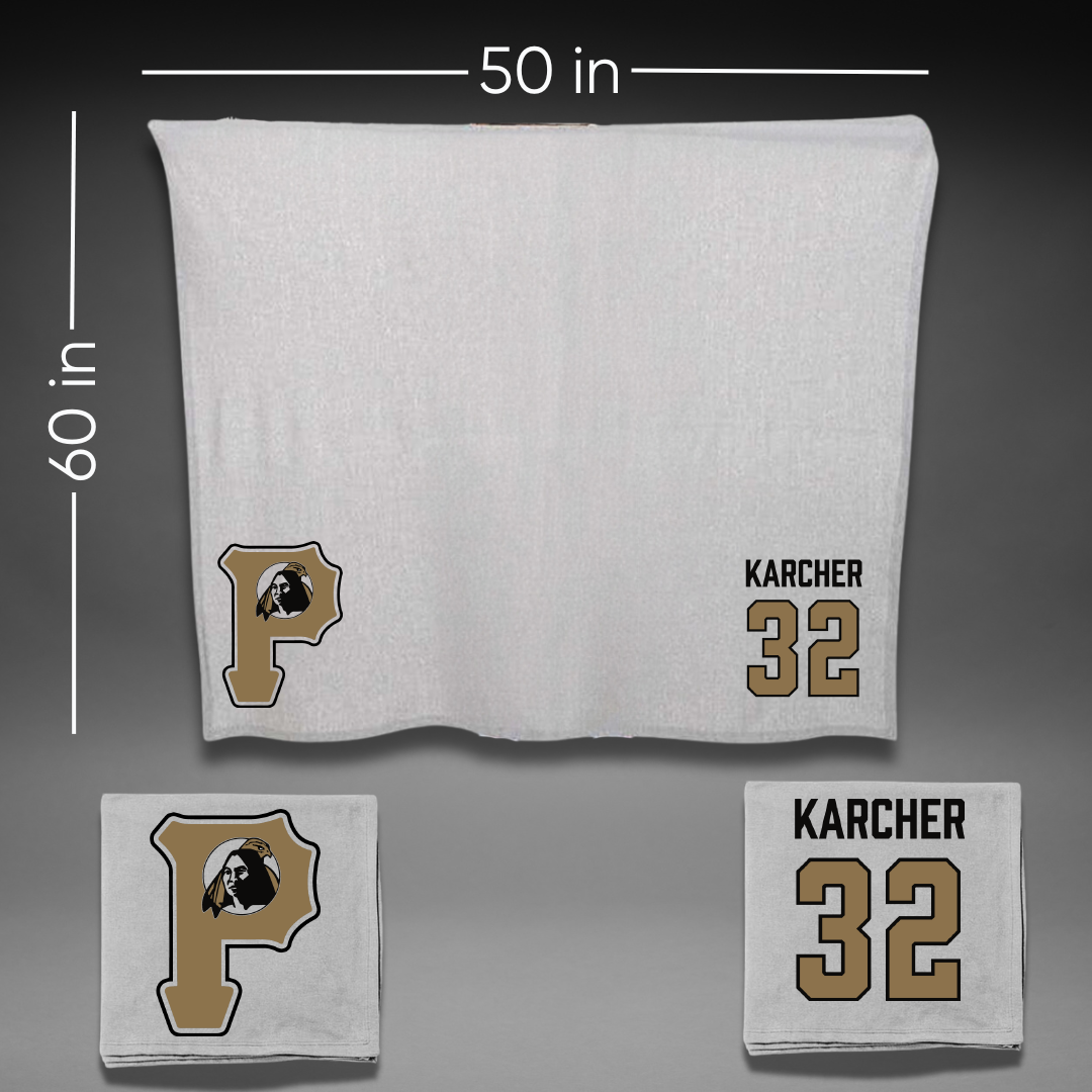 University of North Carolina at Pembroke Football Gray Blanket - #32 Jackson Karcher