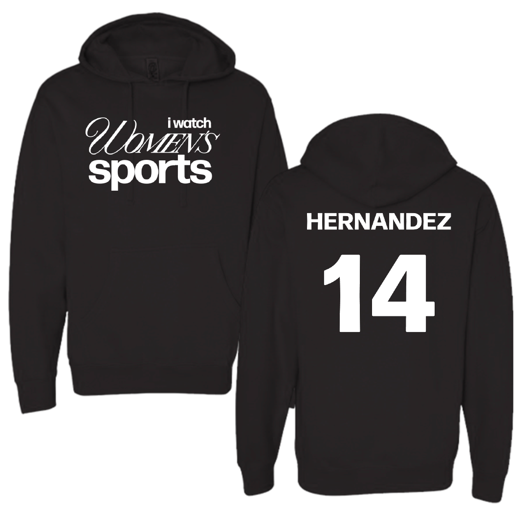 Iowa State University Soccer Black WHM Hoodie - #14 Lauren Hernandez