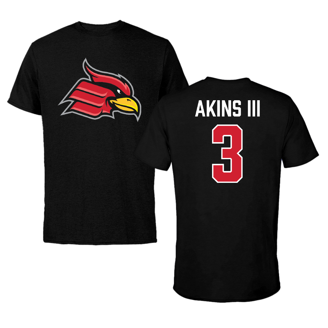 Wheeling University Baseball Black Tee - #3 Lamont Akins III
