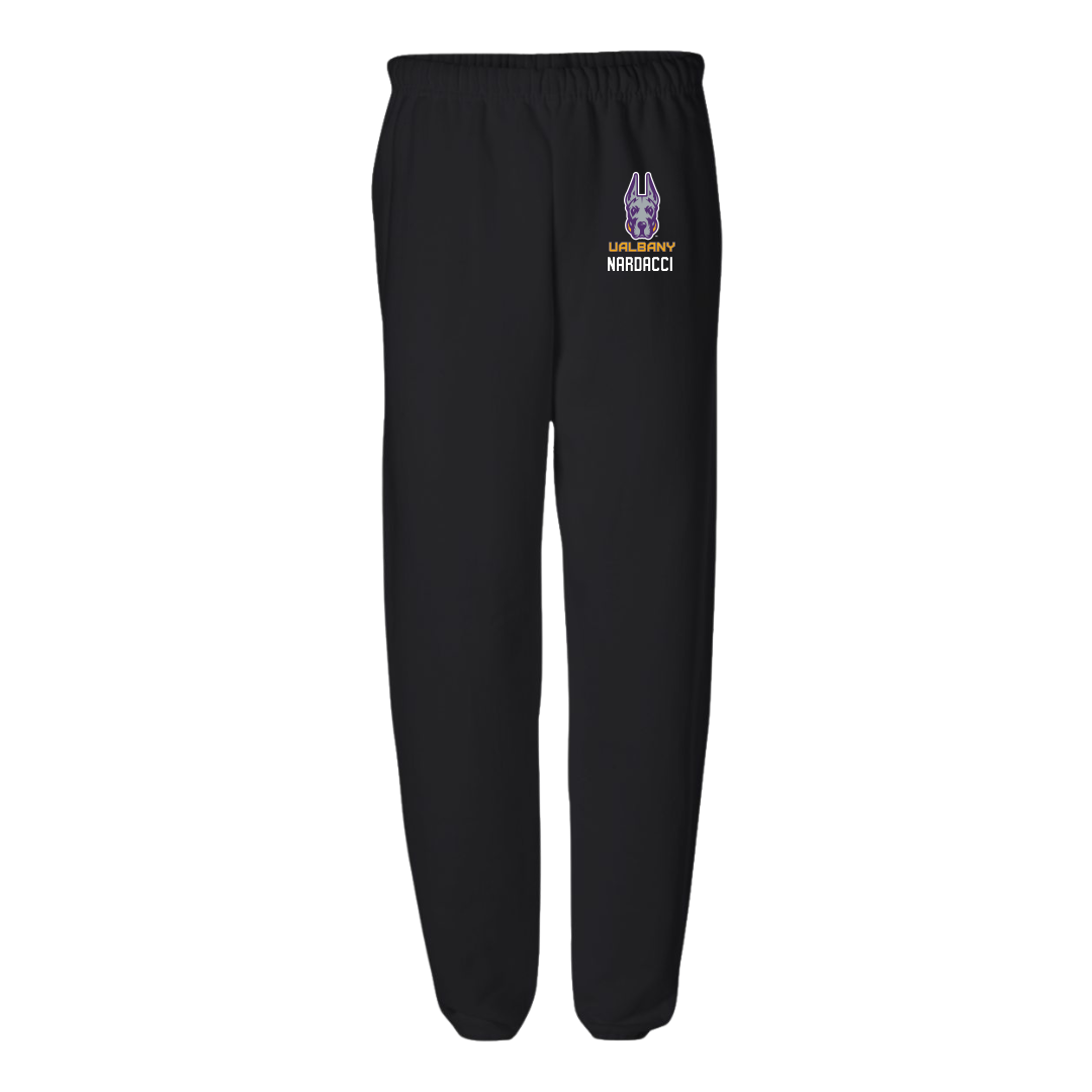 University at Albany Baseball Black Sweatpants - #8 Ethan Nardacci