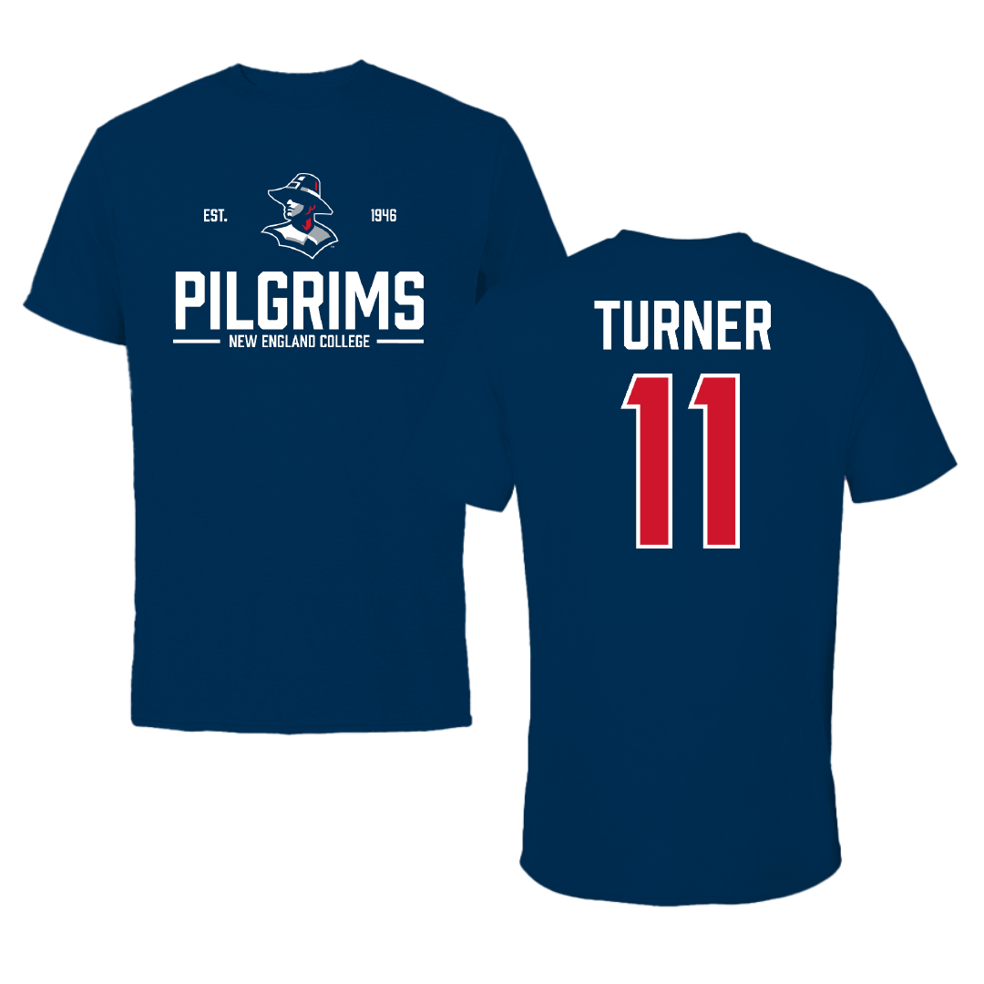 New England College Football Navy General Performance Tee - #11 Isaiah Turner