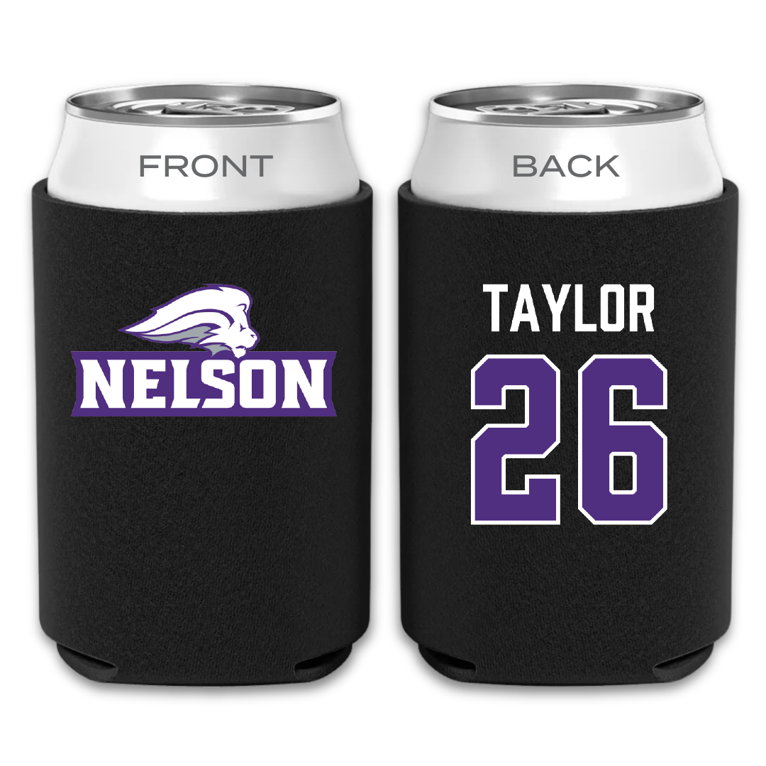 Nelson University Baseball Black Can Cooler - #26 Cy Taylor
