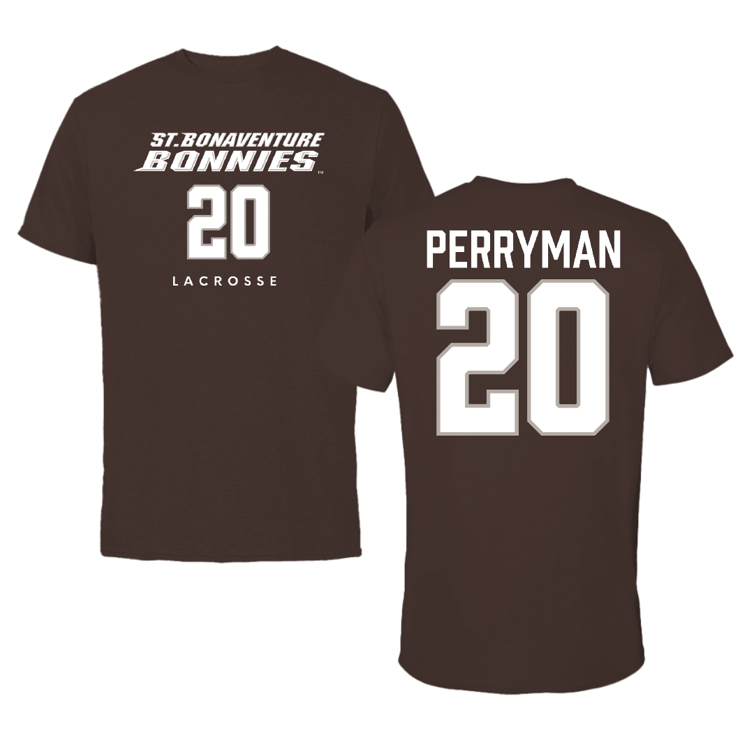 St. Bonaventure University Lacrosse Brown Tee - #20 Chase Perryman