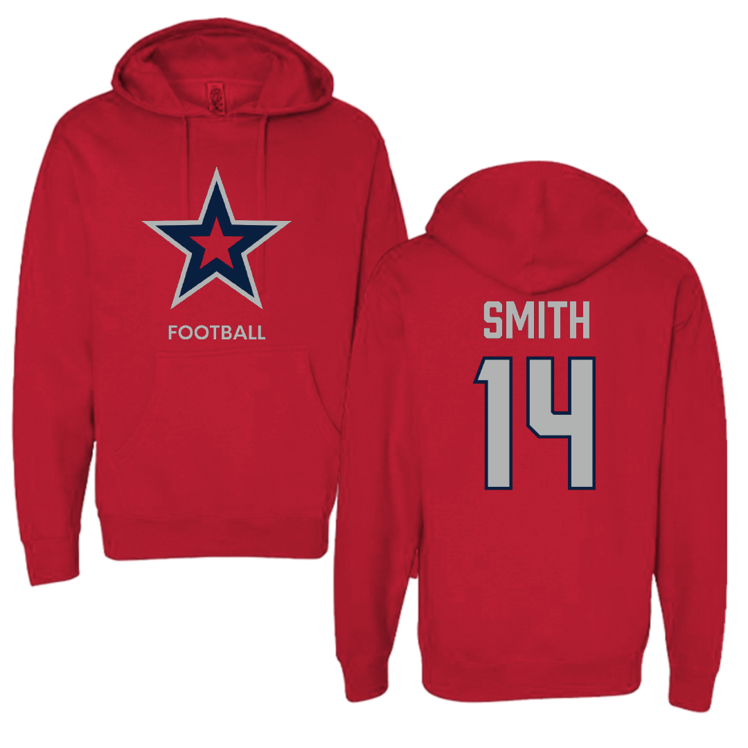 Robert Morris University Football Red Mascot Hoodie - #14 Zin'tayvious Smith