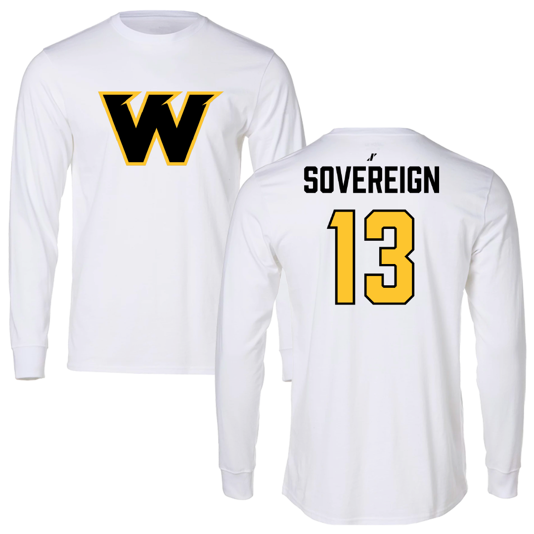 Wayne State College (Nebraska) Rugby (W) White Long Sleeve - #13 Genevieve Sovereign