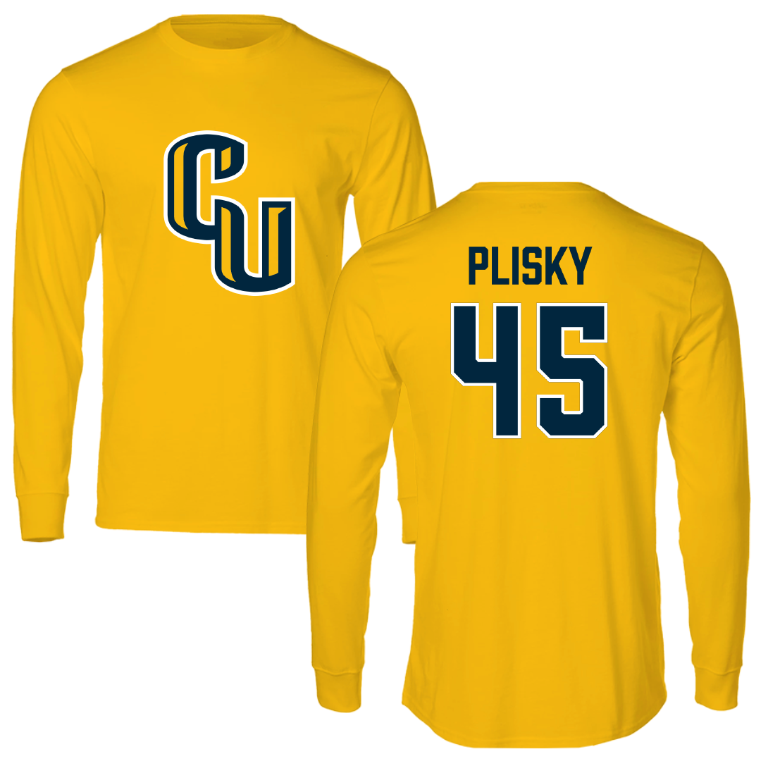 Cedarville University Baseball Gold Performance Long Sleeve - #45 Austin Plisky