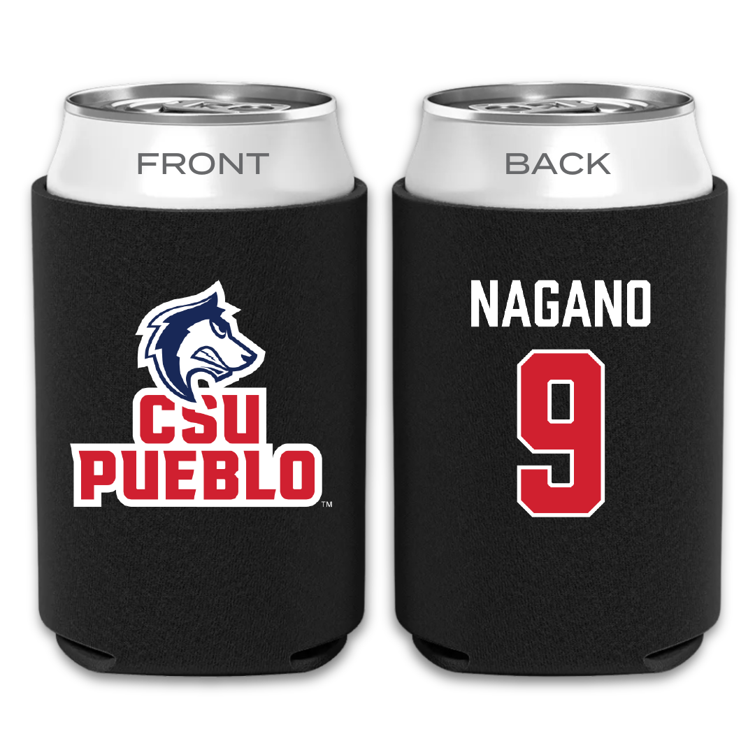Colorado State University-Pueblo Soccer (M) Black Can Cooler - #9 So Nagano