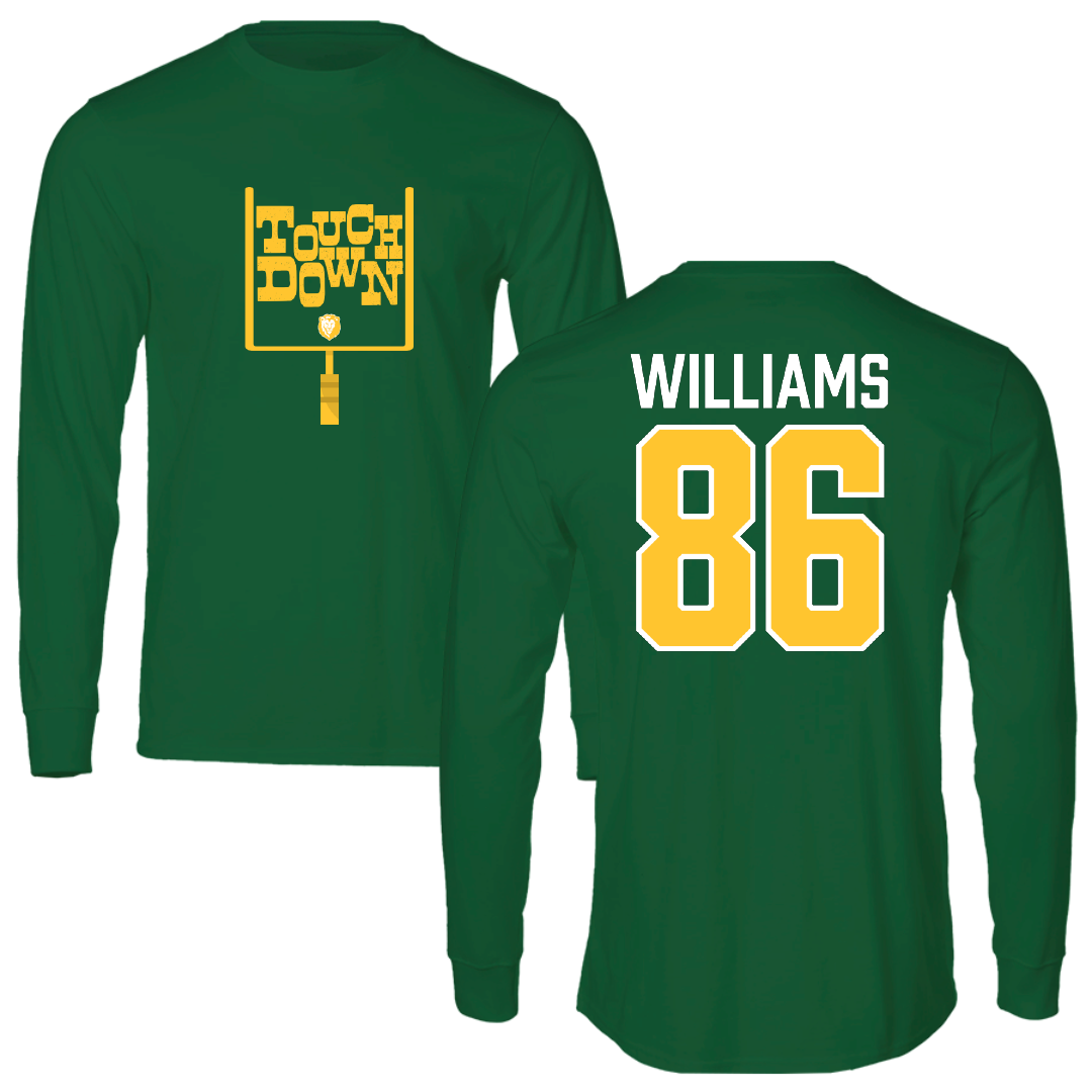 Southeastern Louisiana University Football Green Touchdown Performance Long Sleeve - #86 Mike Williams