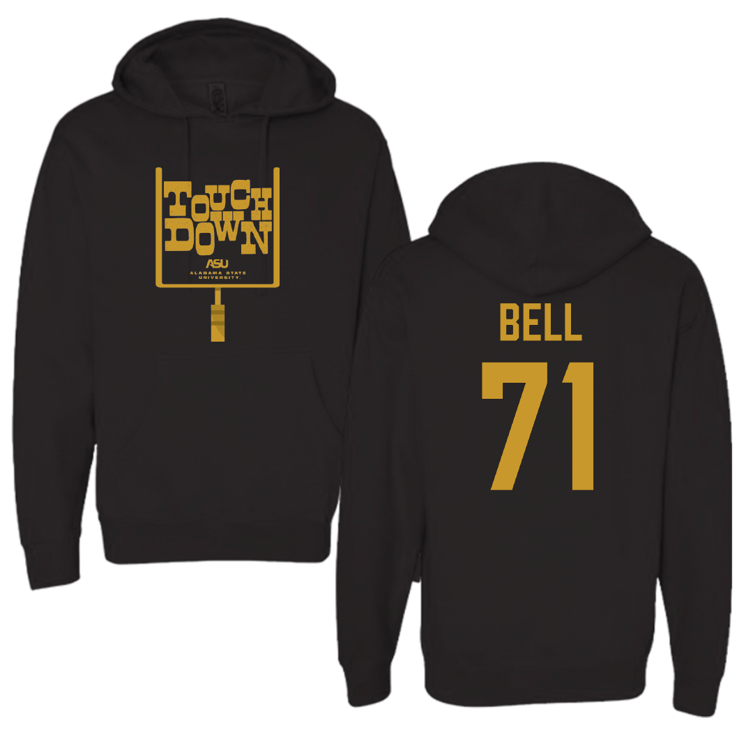 Alabama State University Football Black Touchdown Hoodie - #71 Kriston Bell