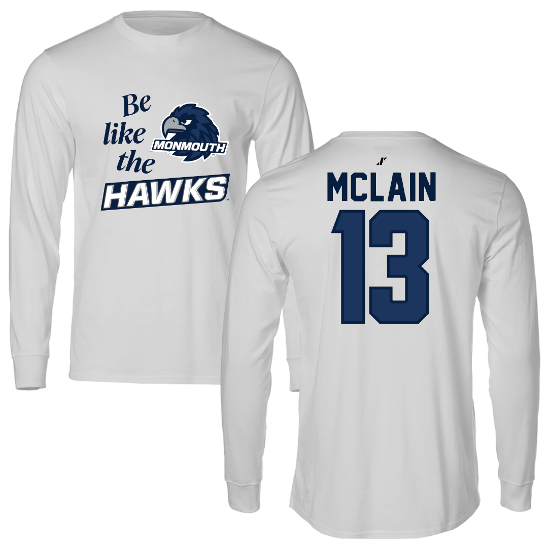 Monmouth University Softball Light Gray Be Like Us Long Sleeve - #13 Kylee McLain