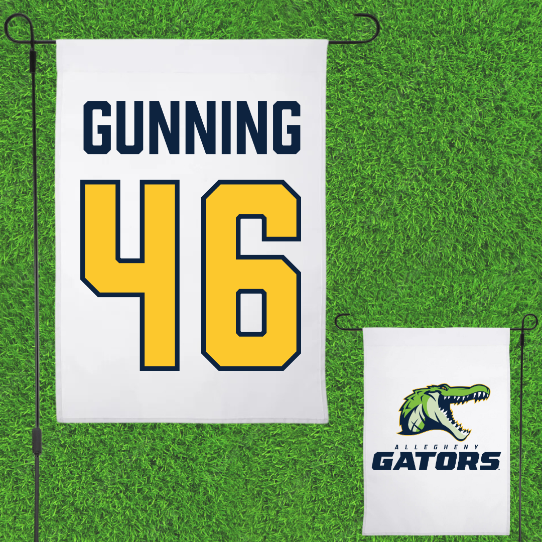 Allegheny College Baseball White Garden Flag - #46 Matt Gunning