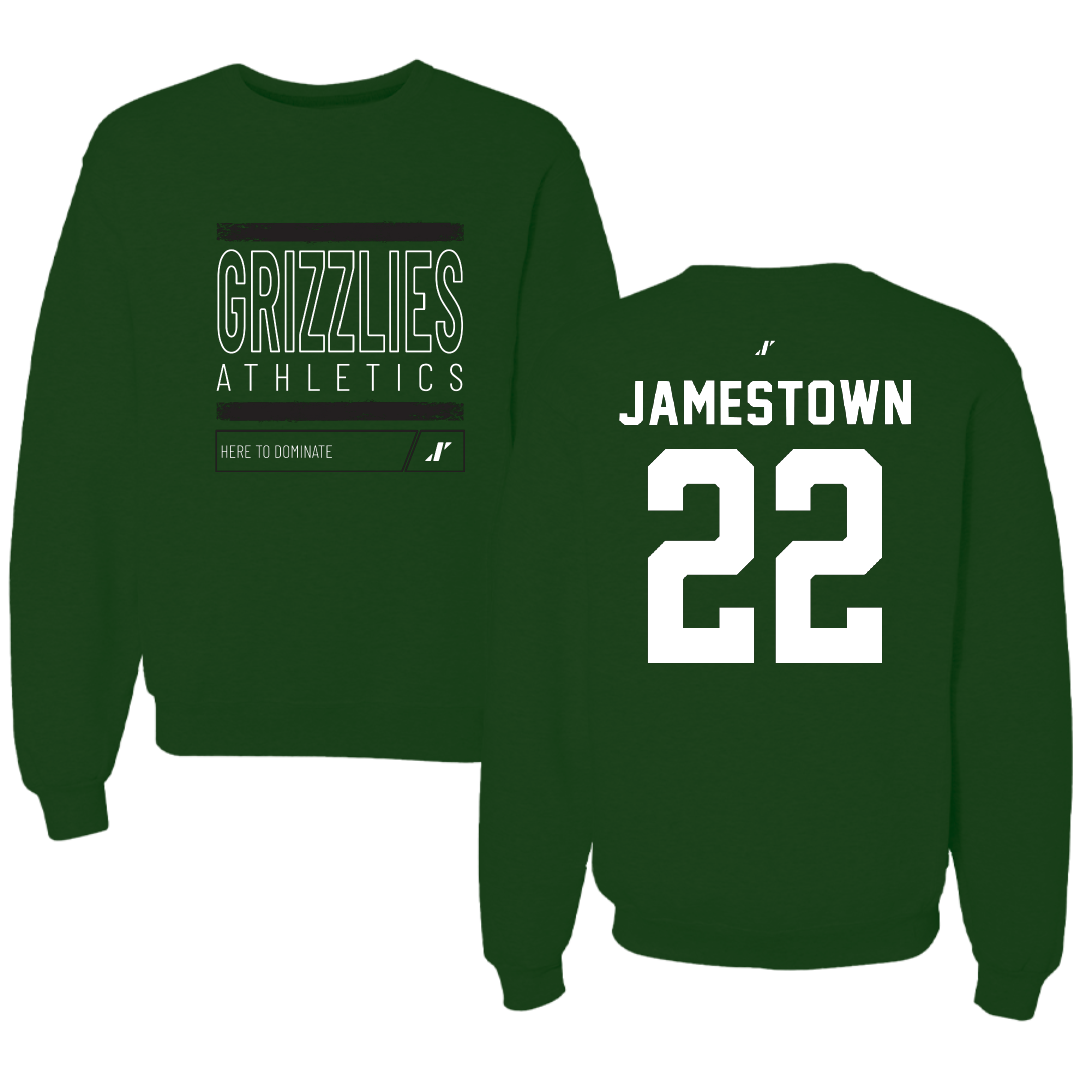 Adams State University Basketball Forest Green Dominate Crewneck - #22 Tajaun Jamestown