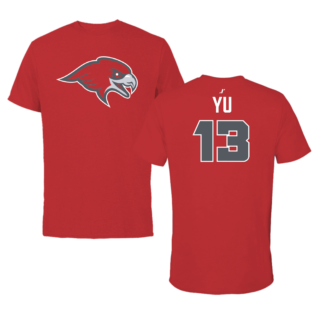 Montclair State University Basketball (M) Red Performance Tee - #13 Bryan Yu