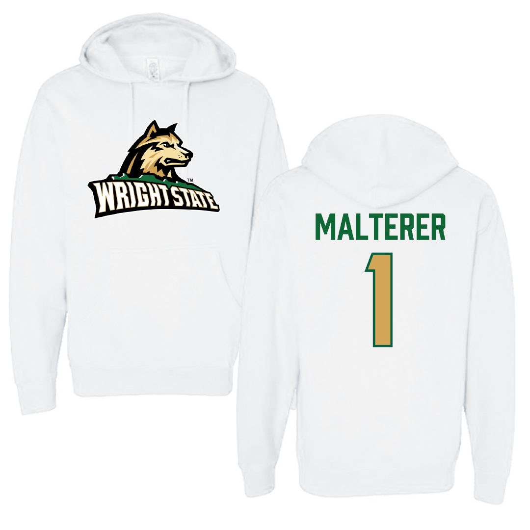 Wright State University Soccer White Hoodie - #1 Alessandro Malterer