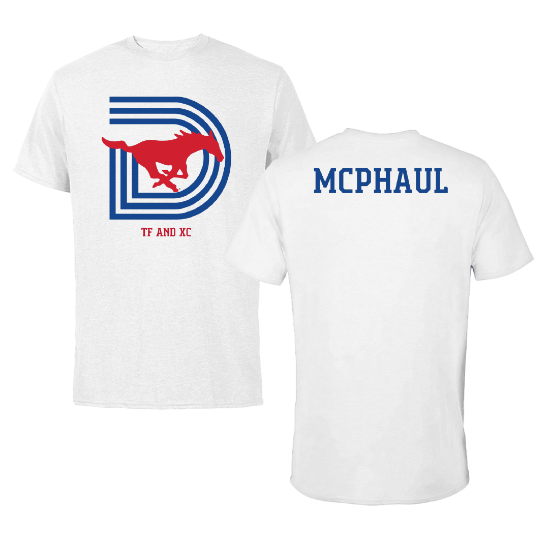 Southern Methodist University TF and XC White Tee - Camryn McPhaul