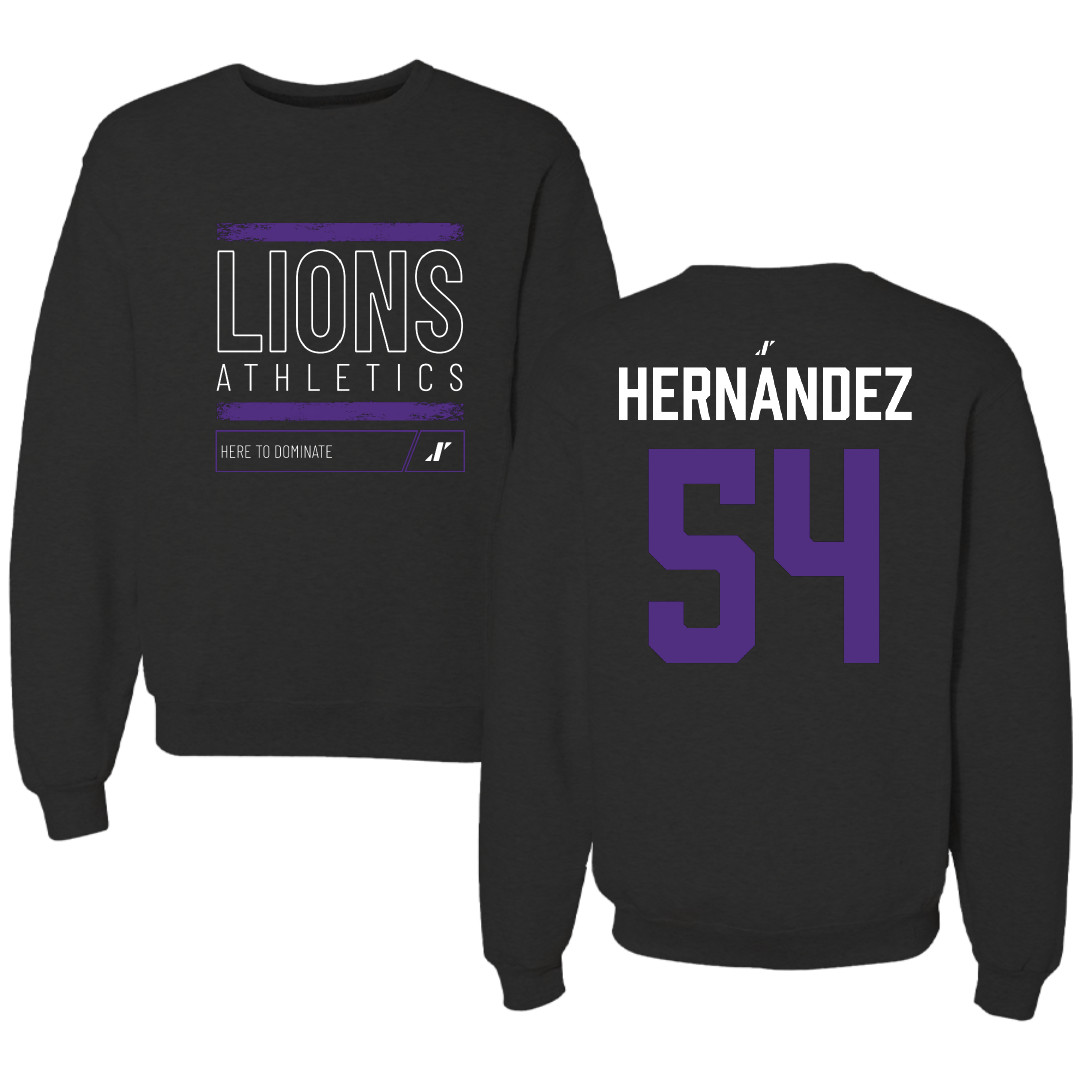 Nelson University Baseball Black Dominate Crewneck - #54 Jace Hernandez