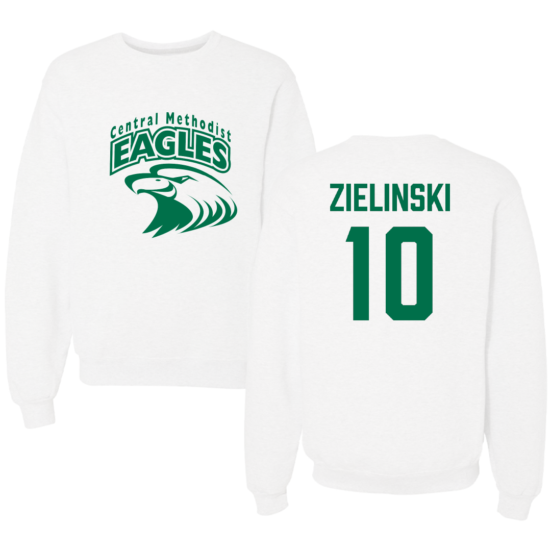 Central Methodist University Baseball White Crewneck - #10 Cameron Zielinski