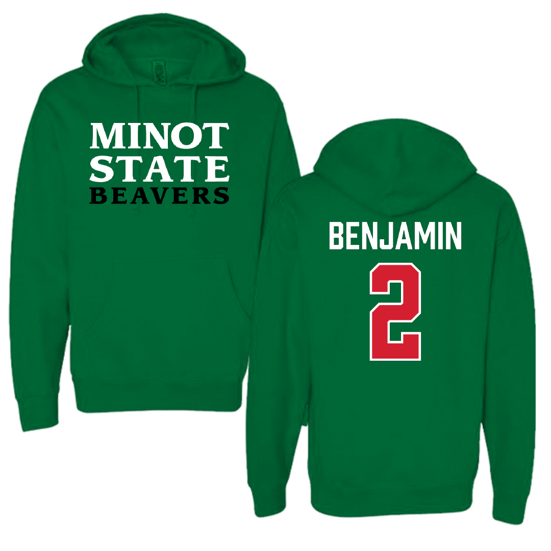 Minot State University Basketball (M) Green Hoodie - #2 Deuce Benjamin