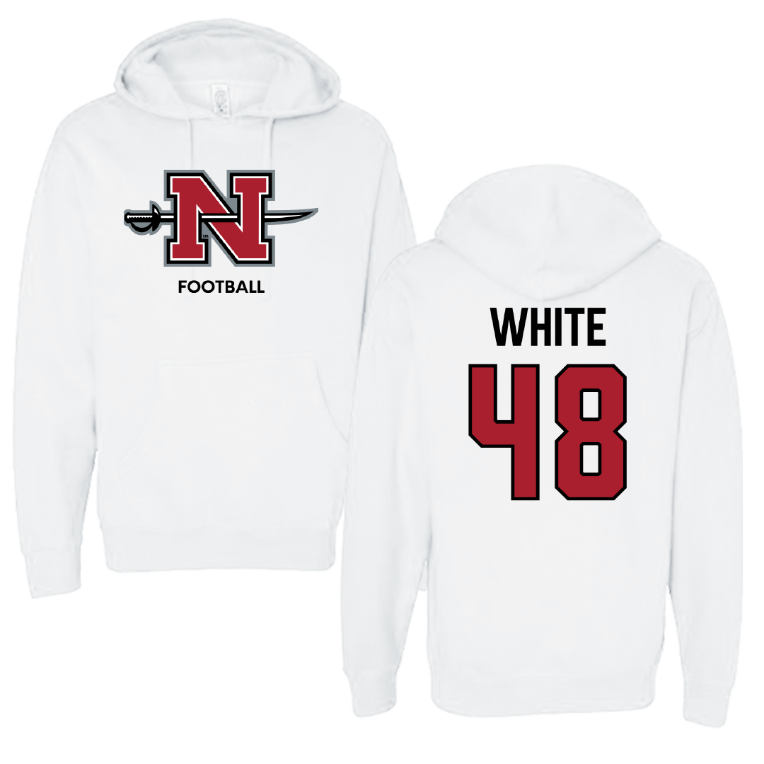 Nicholls State University Football White Hoodie - #48 Scott White