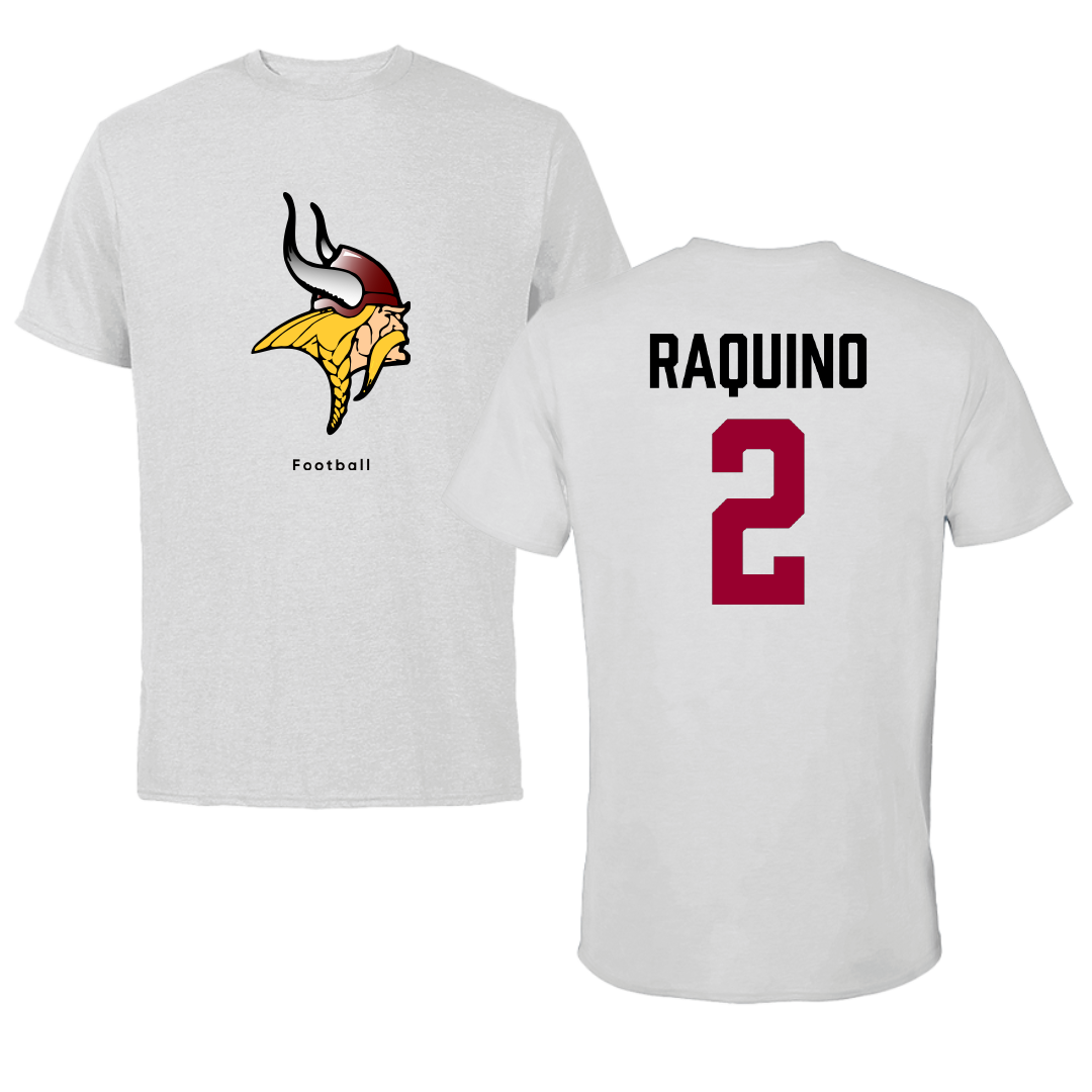 Valley City State University Football Light Gray Tee - #2 Ashton Raquino