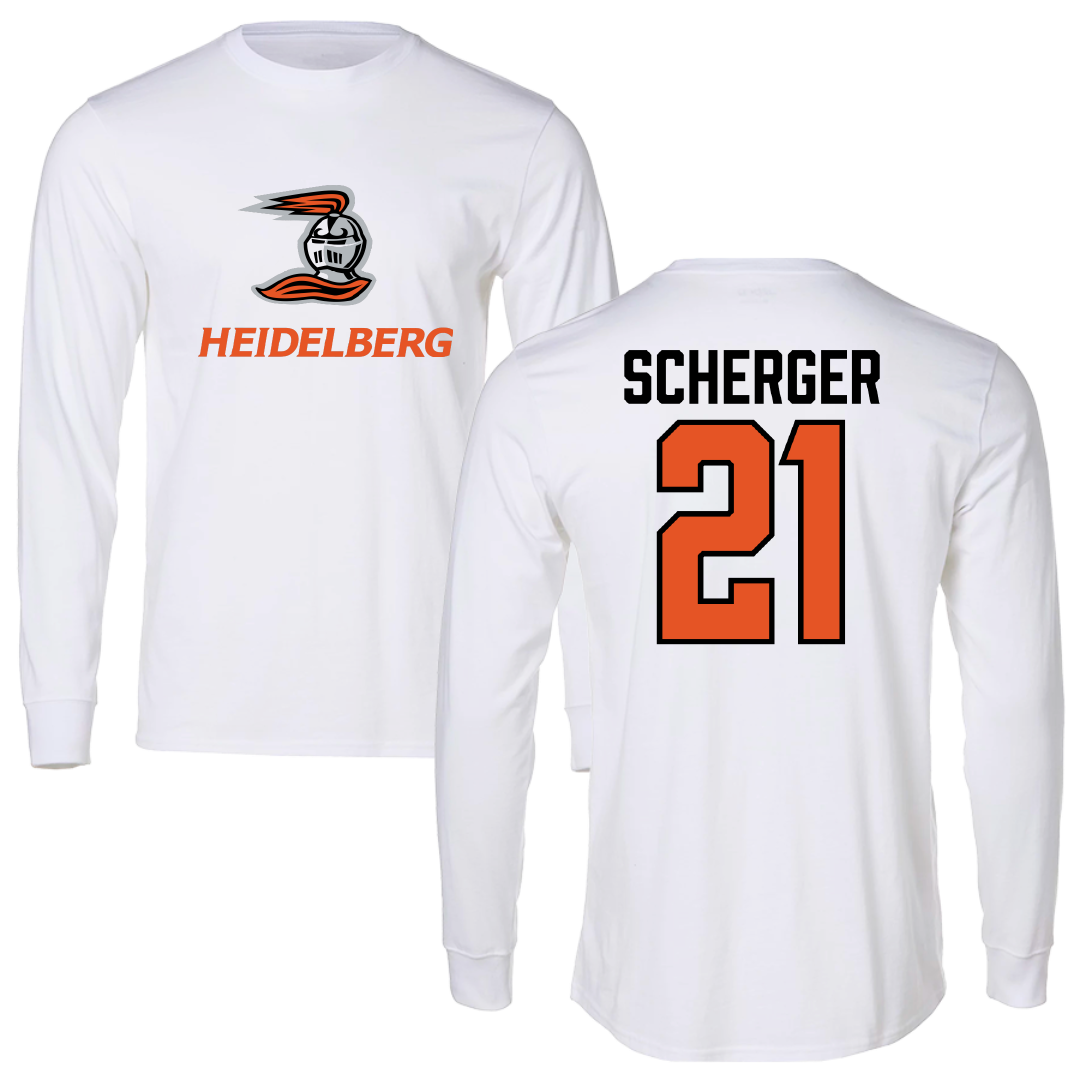 Heidelberg University Lacrosse White Performance Long Sleeve - #21 Mark Scherger