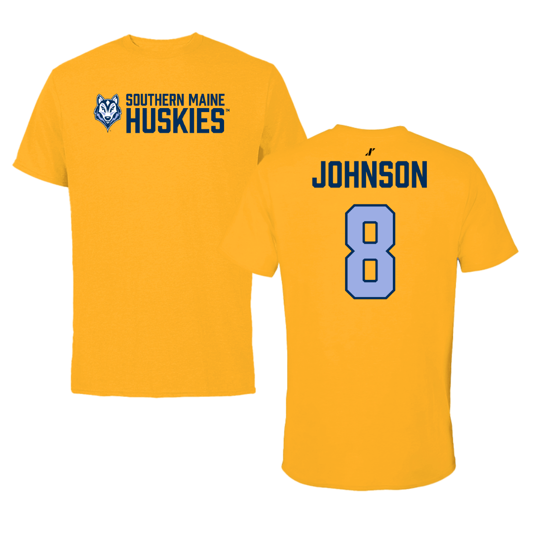 University of Southern Maine Lacrosse (M) Gold General Performance Tee - #8 Noah Johnson
