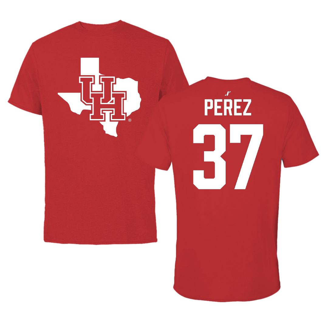University of Houston Baseball Red State Performance Tee - #37 Xavier Perez