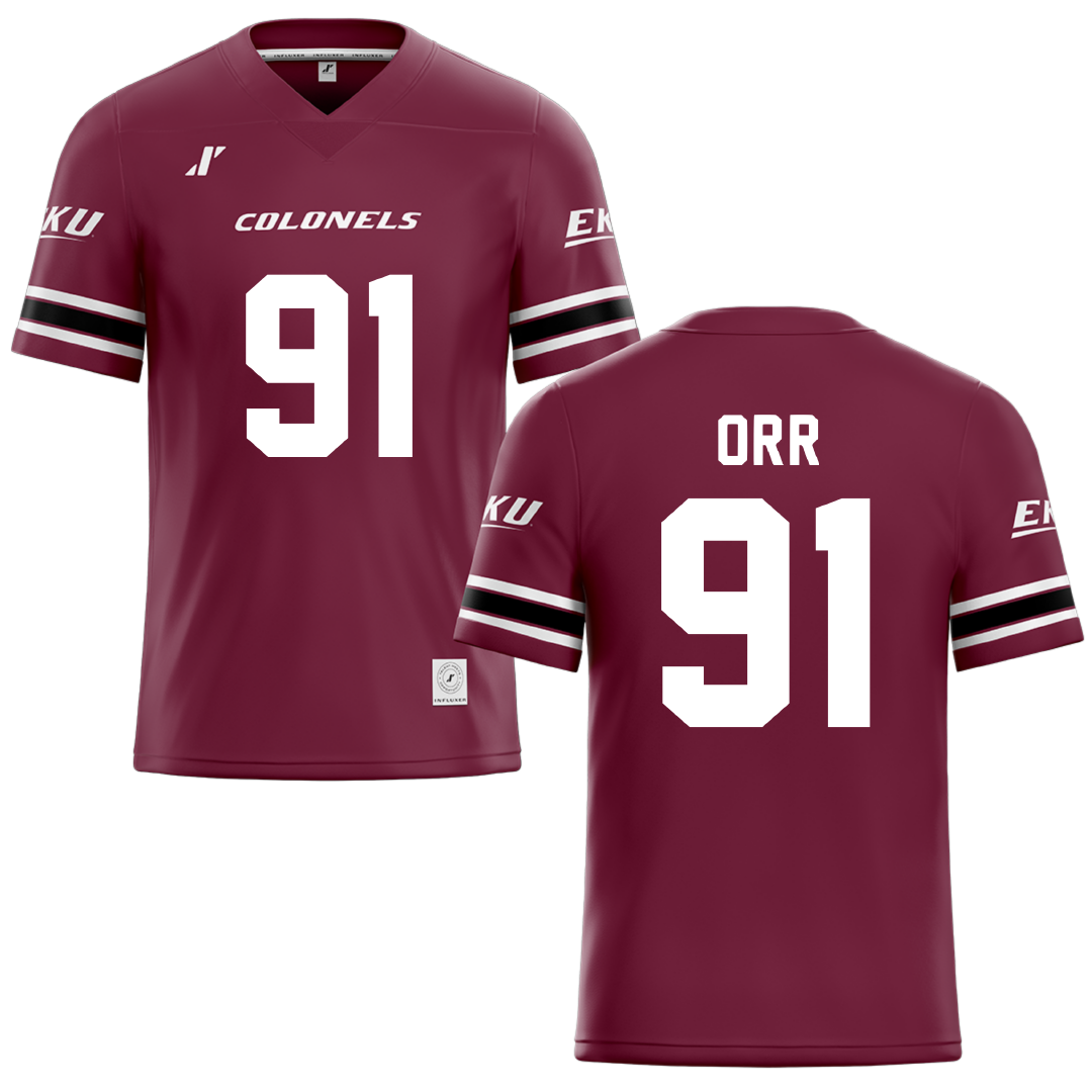 Eastern Kentucky University Maroon Football Jersey - #91 Devin Orr