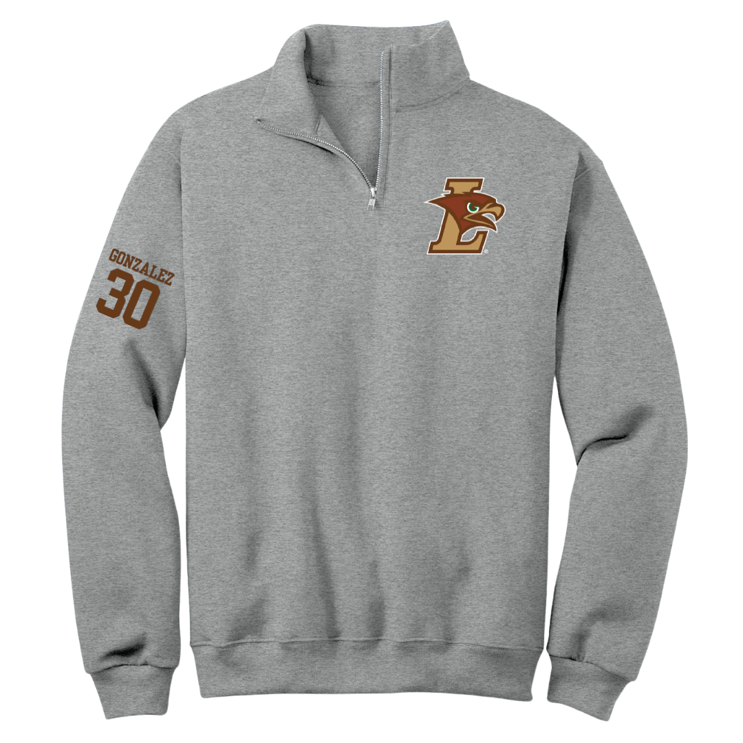 Lehigh University Baseball Sport Gray Quarter-Zip - #30 Anthony Gonzalez
