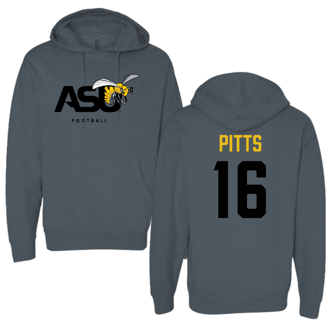 Alabama State University Football Dark Gray Hoodie - #16 Christian Pitts