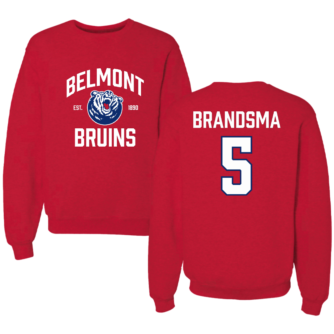 Belmont University Volleyball Red General Crewneck - #5 Teagan Brandsma