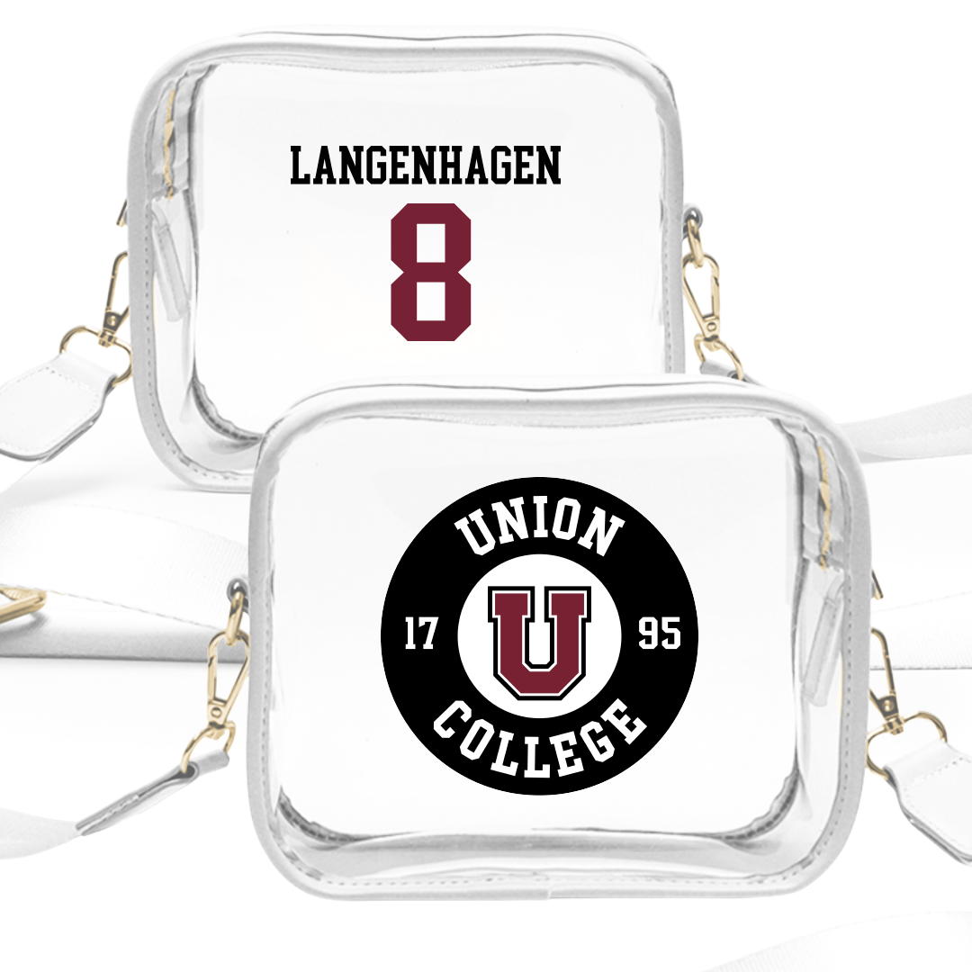 Union College Lacrosse (M) White Clear Stadium Bag - #8 Conrad Langenhagen