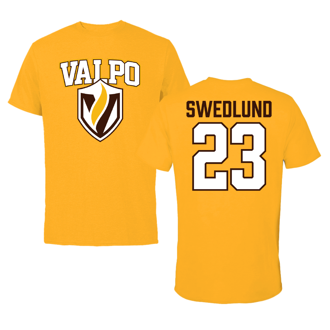 Valparaiso University Basketball Gold Performance Tee - #23 Bella Swedlund