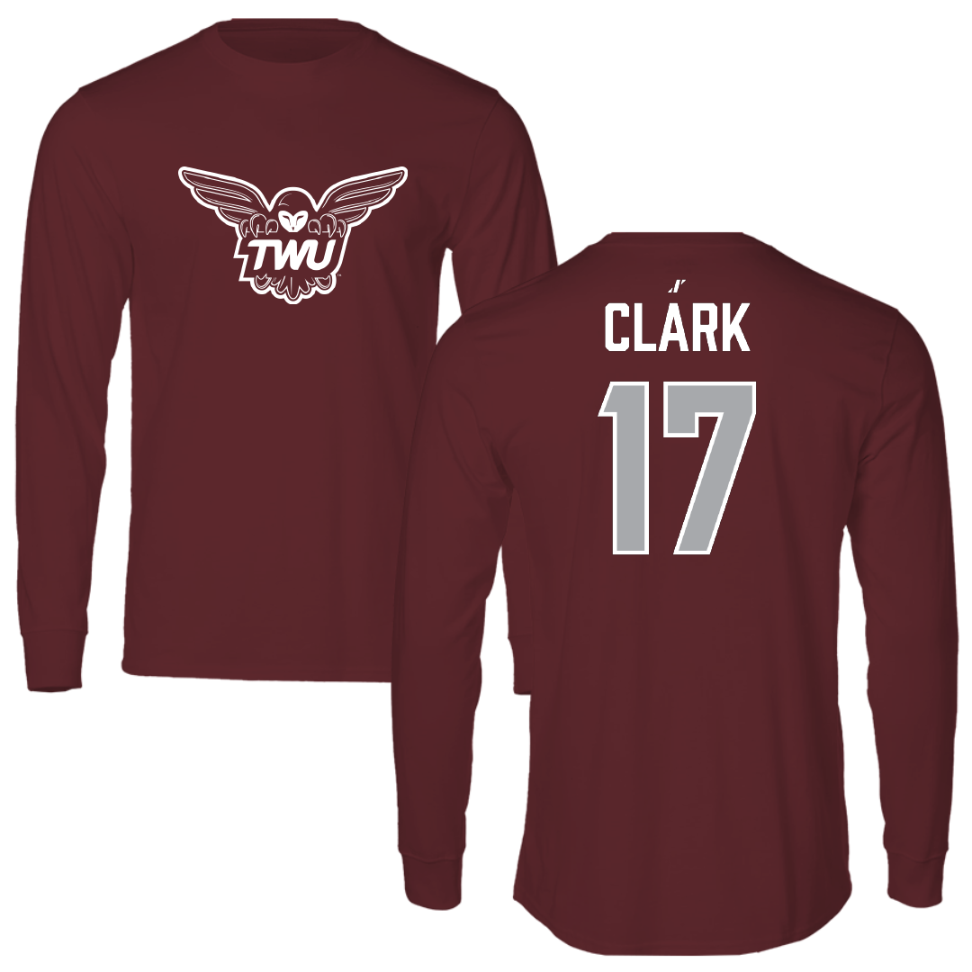 Texas Woman's University STUNT Maroon Performance Long Sleeve - #17 Kyla Clark