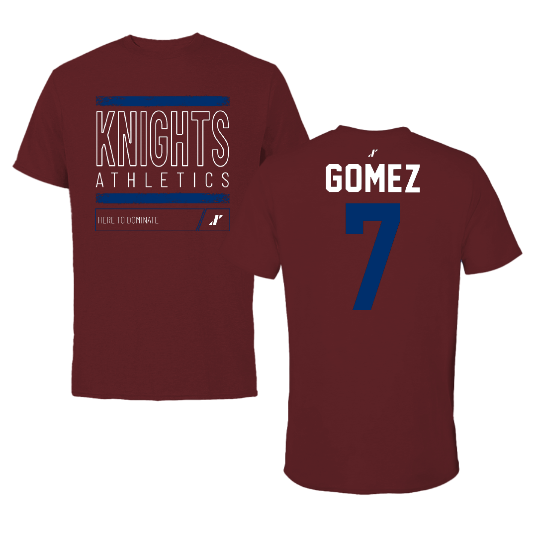 Fairleigh Dickinson University-Metropolitan Campus Baseball Maroon Dominate Performance Tee - #7 Johnathan Gomez