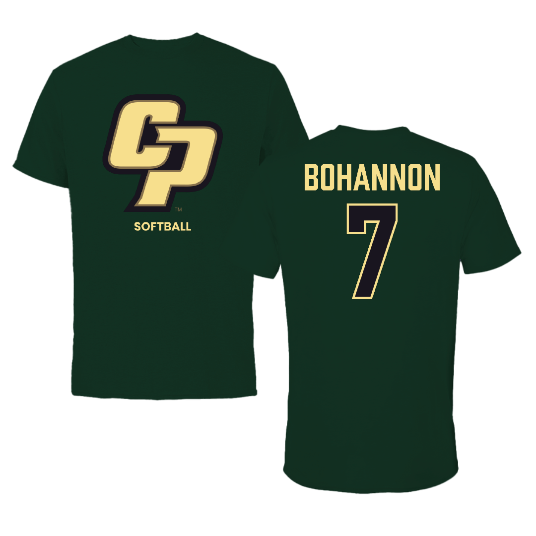 Cal Poly Softball Forest Green Performance Tee - #7 Madi Bohannon