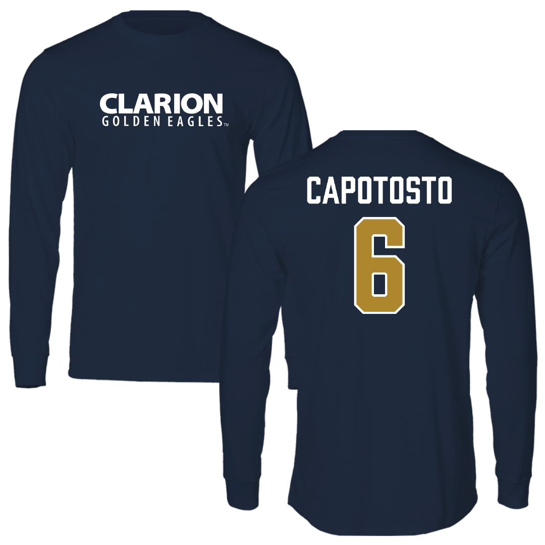 PennWest Clarion Football Navy Performance Long Sleeve - #6 Jack Capotosto