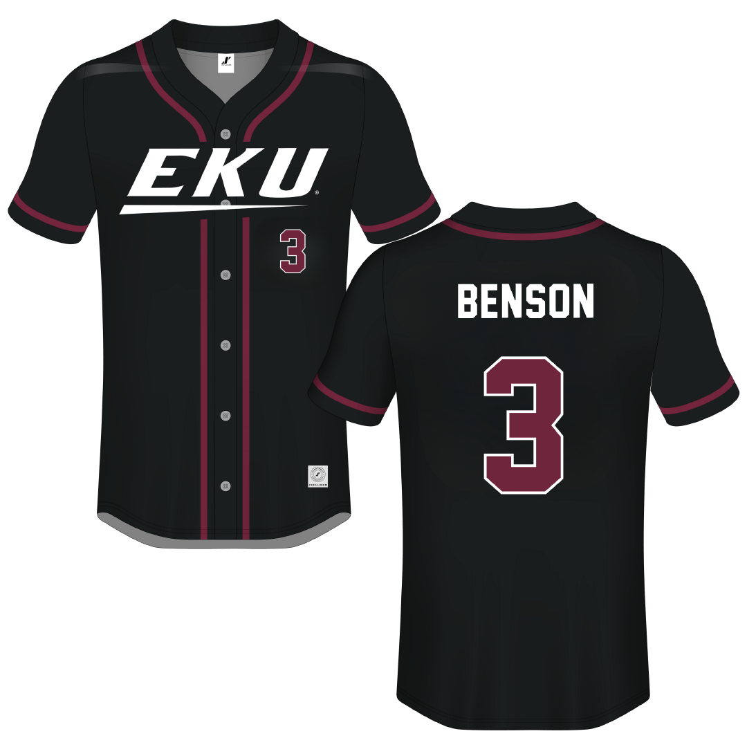 Eastern Kentucky University Black Button-Down Jersey - #3 Kobe Benson