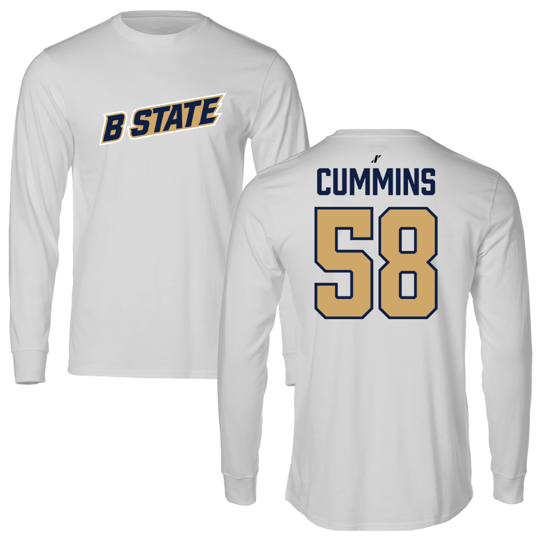 Bluefield State University Football Light Gray Performance Long Sleeve - #58 Michael Cummins